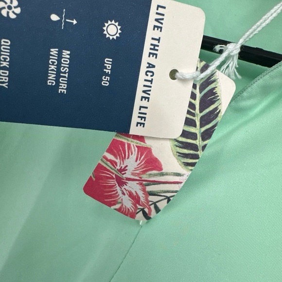 TOMMY BAHAMA Womens Active Green Floral 1/4 Zip Golf Polo Shirt XS - Picture 2 of 4